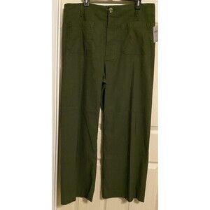 Maeve Anthropologie Women's Green The Colette Wide Leg Pants Size 34 NWT